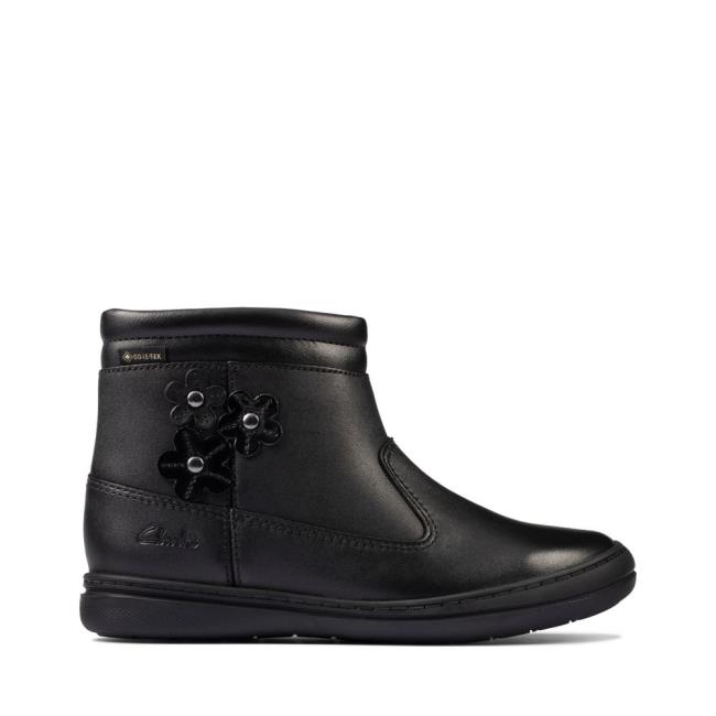 Originals Botas Clarks Scooter Go GORE-TEX Kid Menina Pretas | CLK906KFA