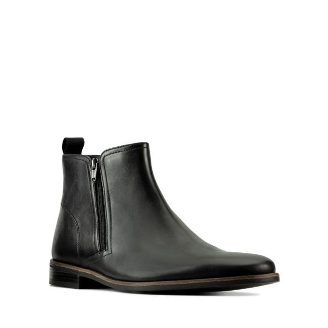 Originals Botas Clarks Stanford Zip Masculino Pretas | CLK863HOL