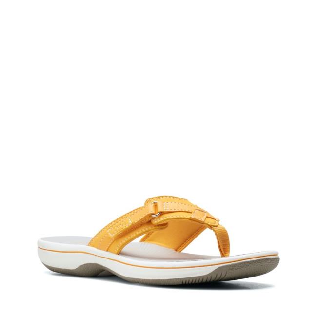 Sandalias Clarks Brinkley Sea Feminino Amarelas | CLK342DBM