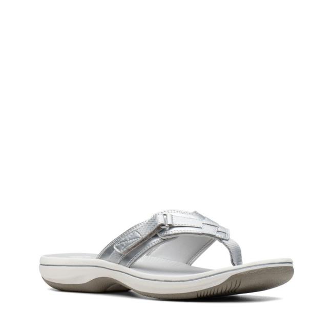 Sandalias Clarks Brinkley Sea Feminino Prateadas | CLK146RVG