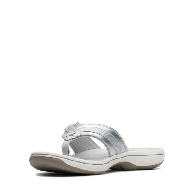 Sandalias Clarks Brinkley Sea Feminino Prateadas | CLK146RVG