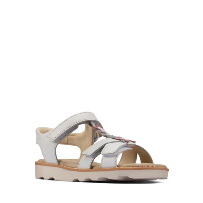 Sandalias Clarks Crown Flower Kid Menina Branco | CLK375FHL