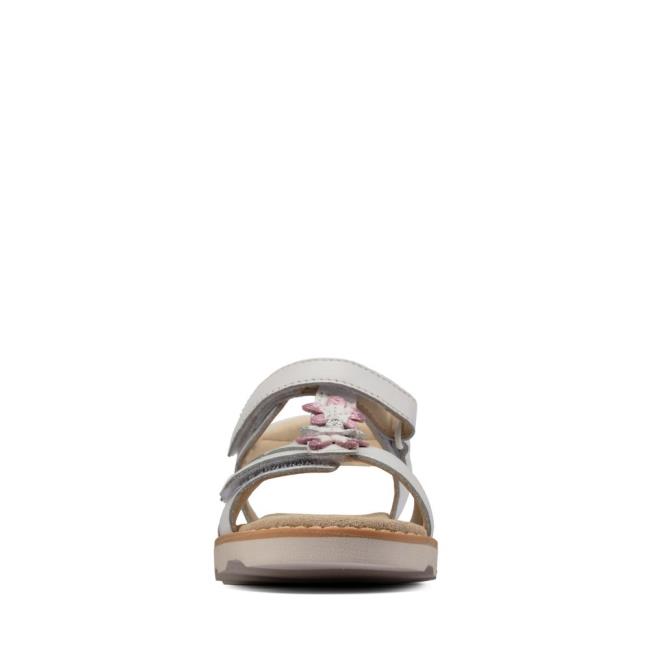 Sandalias Clarks Crown Flower Kid Menina Branco | CLK375FHL