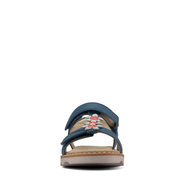 Sandalias Clarks Crown Flower Kid Menina Azuis | CLK614XSJ