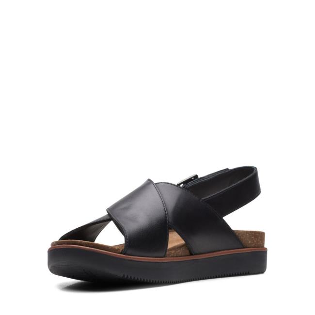 Sandalias Clarks Elayne Cross Feminino Pretas | CLK621NFK