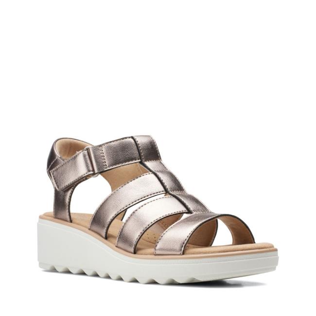 Sandalias Clarks Jillian Quartz Feminino Metal | CLK643LFR