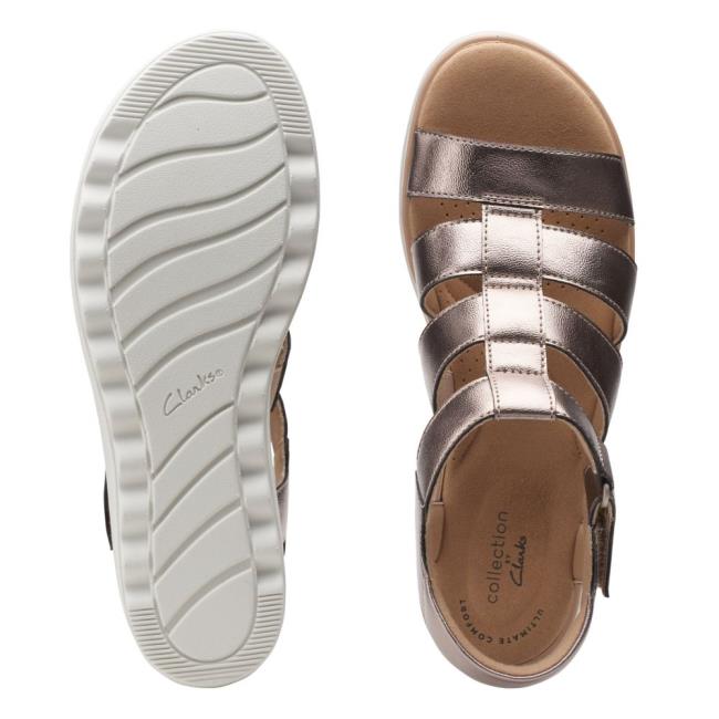 Sandalias Clarks Jillian Quartz Feminino Metal | CLK643LFR