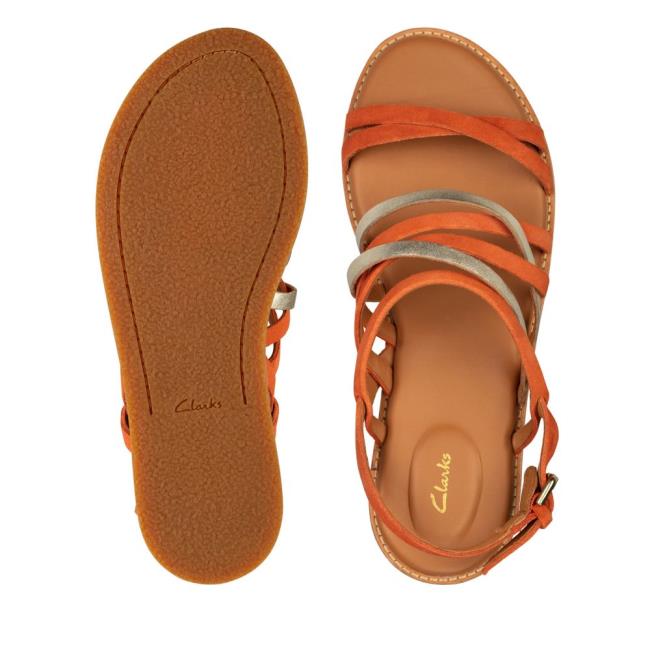 Sandalias Clarks Karsea Ankle Feminino Luz Laranja | CLK594JVN