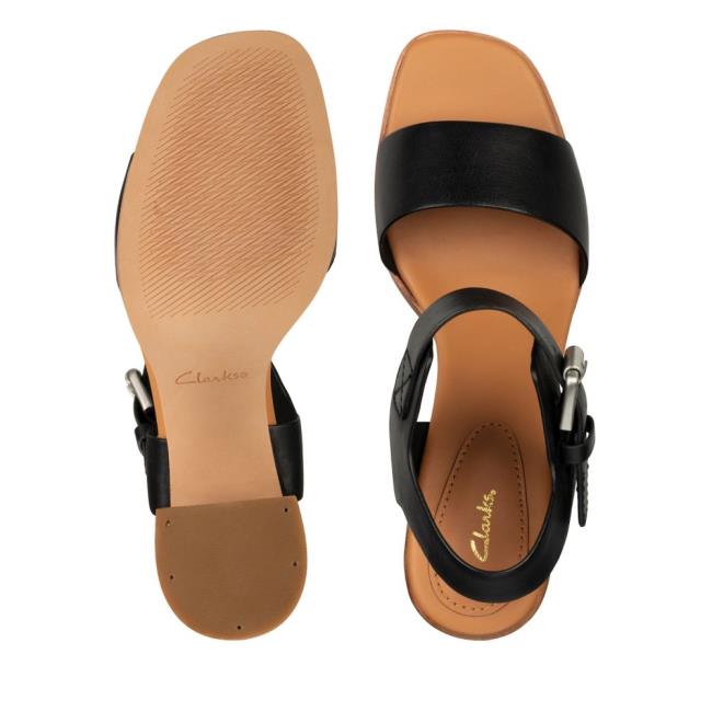 Sandalias Clarks Landra 70 Alças Feminino Pretas | CLK204WLY