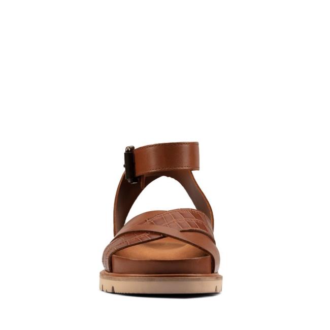 Sandalias Clarks Orianna Cross Feminino Marrom Escuro | CLK235WOT