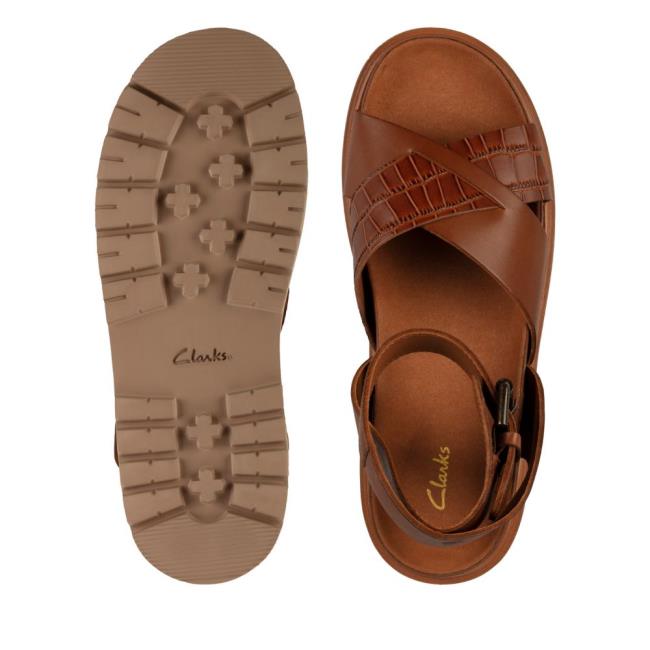 Sandalias Clarks Orianna Cross Feminino Marrom Escuro | CLK235WOT