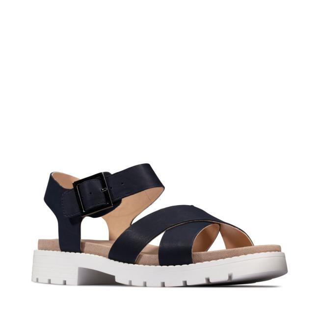 Sandalias Clarks Orinoco Alças Feminino Azul Marinho | CLK517HUY