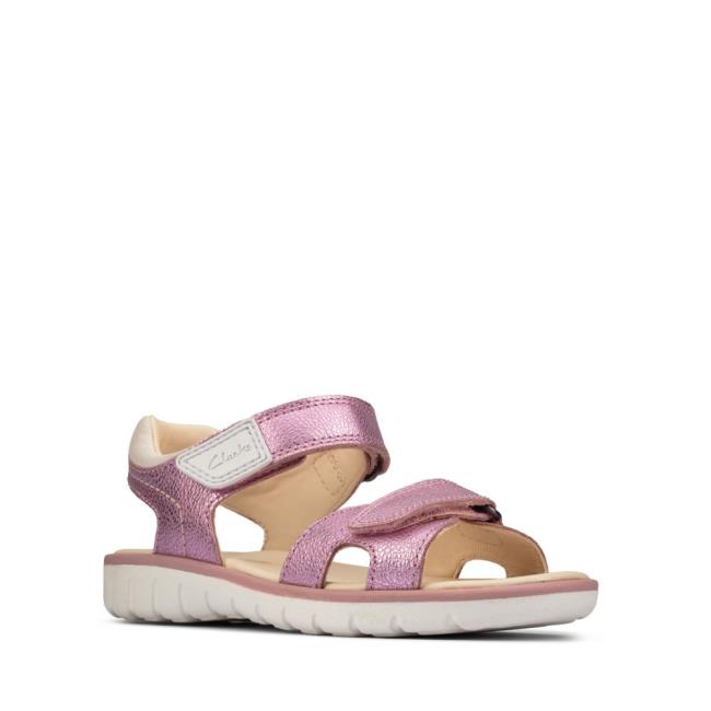 Sandalias Clarks Roam Surf Youth Menino Luz Rosa | CLK246OXT