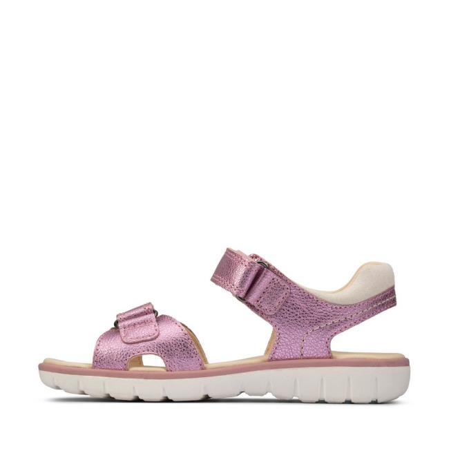 Sandalias Clarks Roam Surf Youth Menino Luz Rosa | CLK246OXT