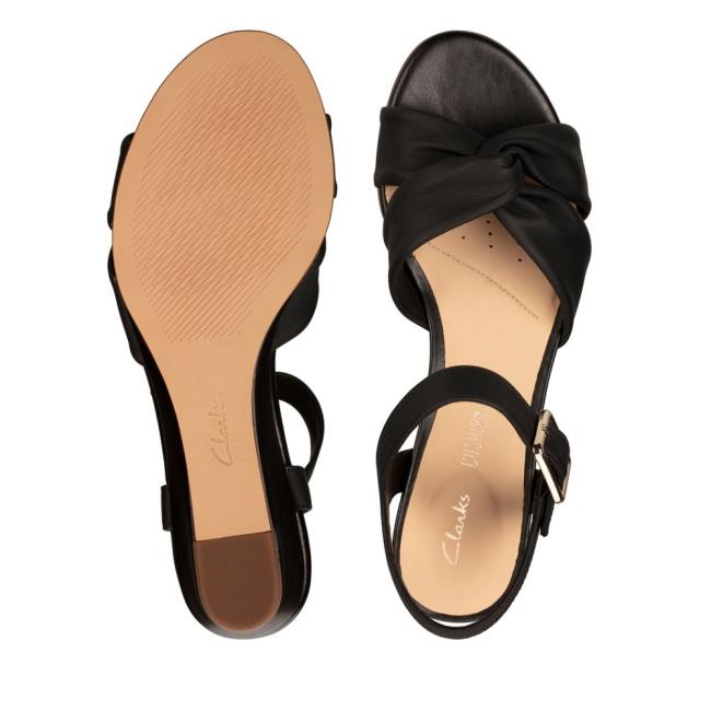 Sandalias Clarks Sense Alças Feminino Pretas | CLK637SYG