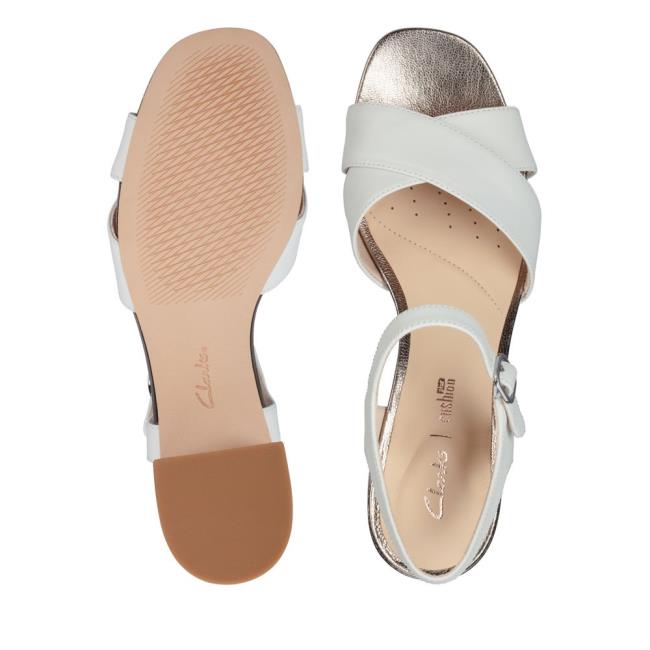 Sandalias Clarks Sheer 35 Alças Feminino Branco | CLK462YCX