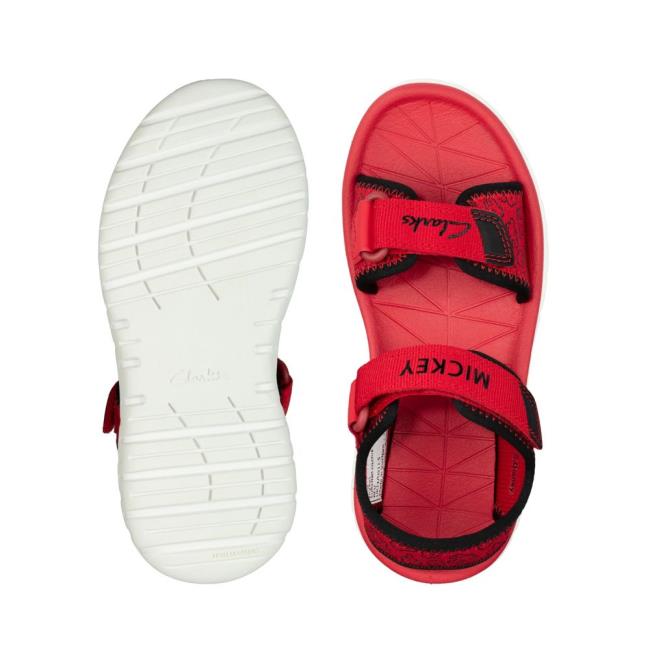 Sandalias Clarks Surfing Glove Kid Menina Vermelhas | CLK256FJE