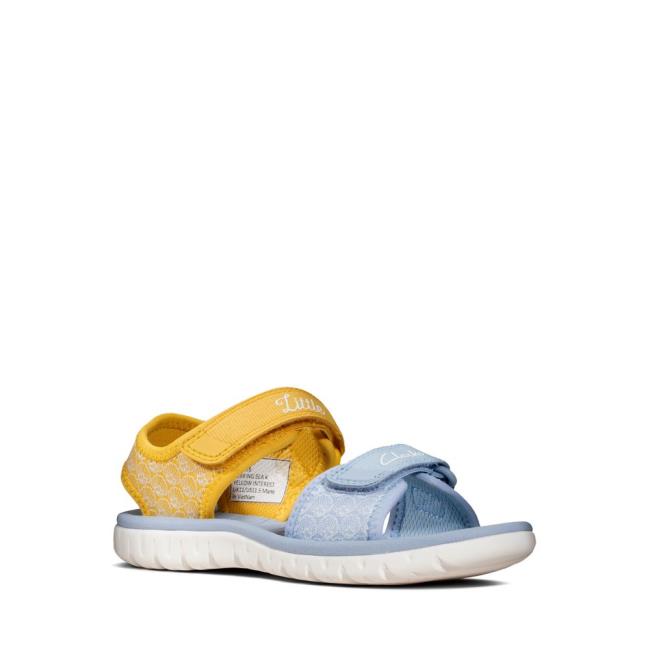 Sandalias Clarks Surfing Sea Kid Menina Amarelas | CLK425KEY