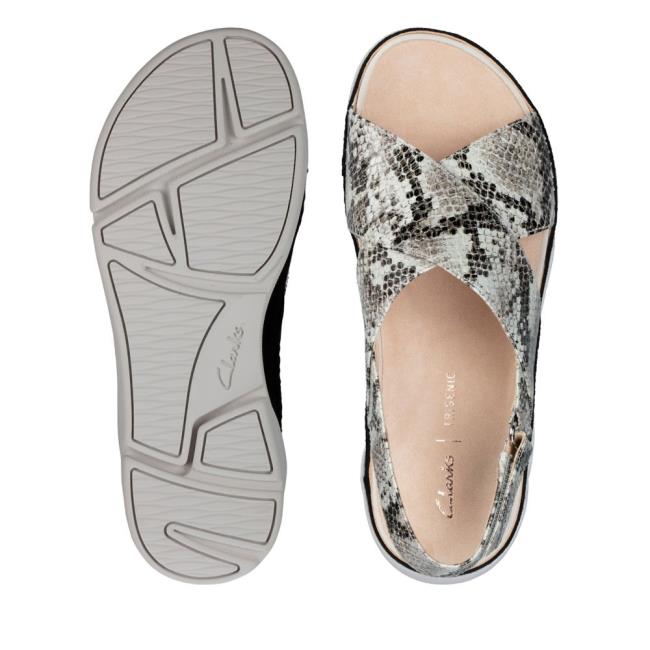 Sandalias Clarks Tri Alexia Feminino Cinzentas Serpentine | CLK456ENU