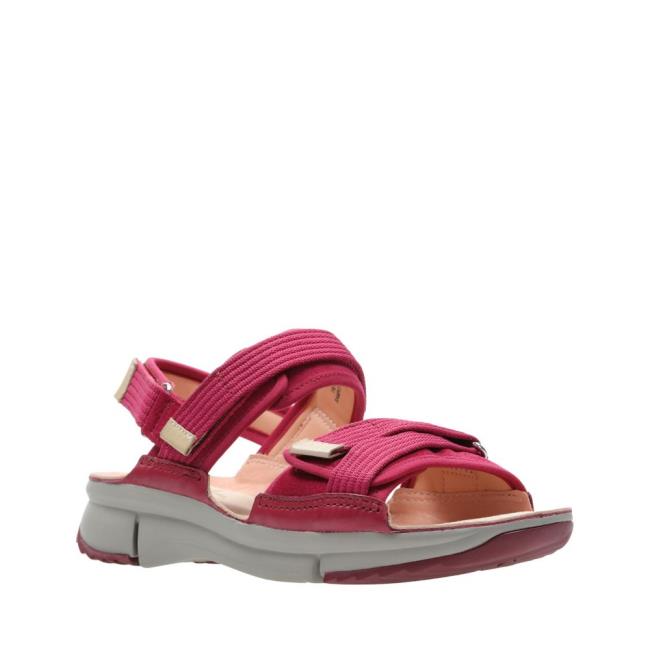 Sandalias Clarks Tri Walk Feminino Roxo | CLK827DNB