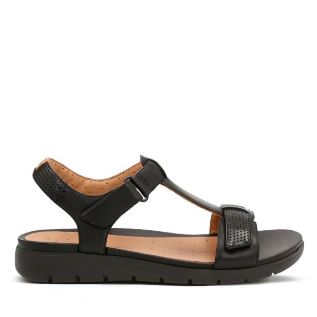 Sandalias Clarks Un Haywood Feminino Pretas | CLK491YZF