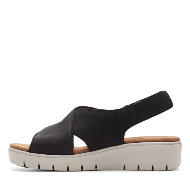 Sandalias Clarks Un Karely Sun Feminino Pretas | CLK143RKU