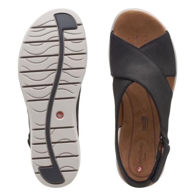 Sandalias Clarks Un Karely Sun Feminino Pretas | CLK143RKU