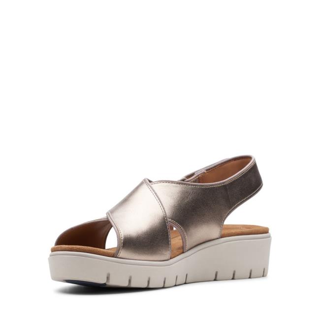 Sandalias Clarks Un Karely Sun Feminino Douradas Metal | CLK804FYX