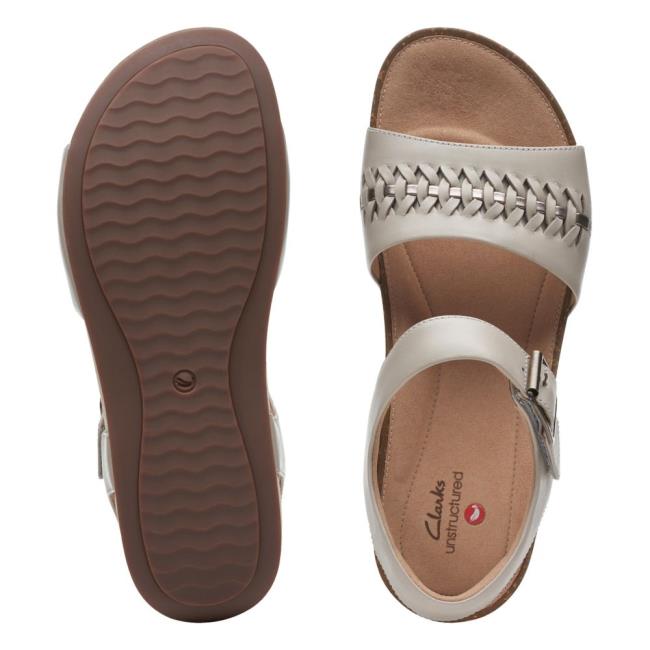 Sandalias Clarks Un Perri Way Feminino Cinzentas | CLK762UJC