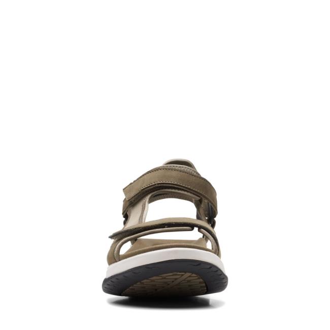 Sandalias Clarks Wave2.0 Skip. Feminino Verde Oliva | CLK897YJP