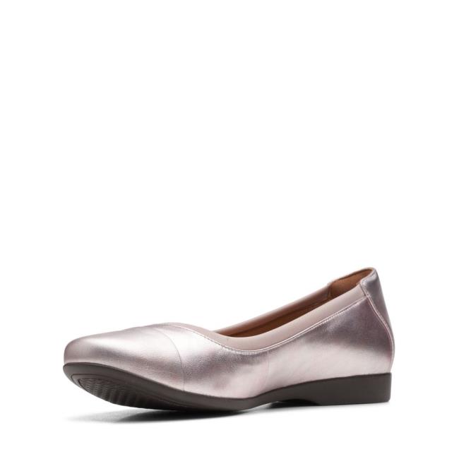 Sapatos De Ballet Clarks Un Darcey Cap 2 Feminino Platina | CLK948OQR