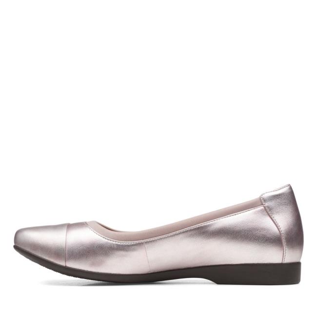 Sapatos De Ballet Clarks Un Darcey Cap 2 Feminino Platina | CLK948OQR