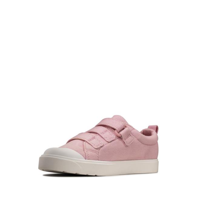 Sapatos De Lona Clarks City Vibe Kid Menino Rosa | CLK270LMP