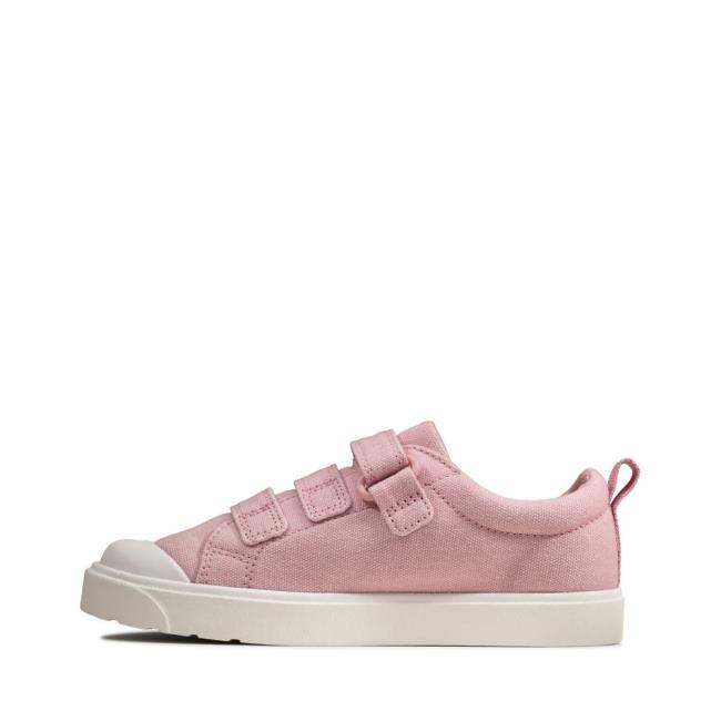 Sapatos De Lona Clarks City Vibe Kid Menino Rosa | CLK270LMP