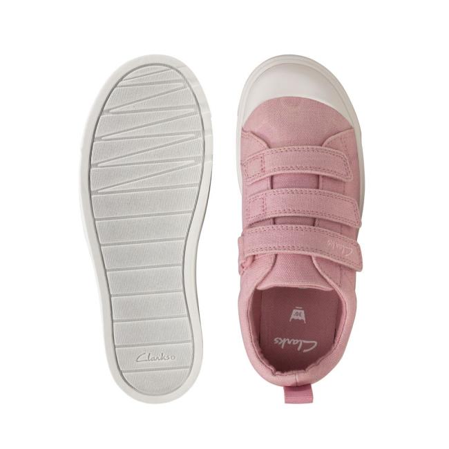 Sapatos De Lona Clarks City Vibe Kid Menino Rosa | CLK270LMP