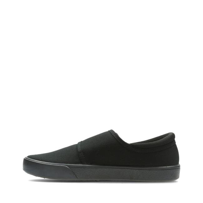 Sapatos De Lona Clarks Hopper Run Kid Menino Pretas | CLK672ZTW