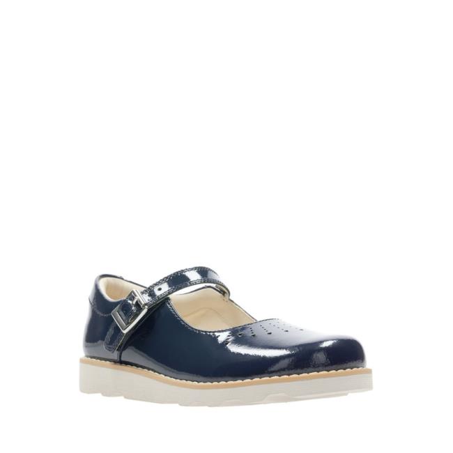 Sapatos Escolares Clarks Crown Jump Kid Menina Azul Marinho | CLK630EZQ