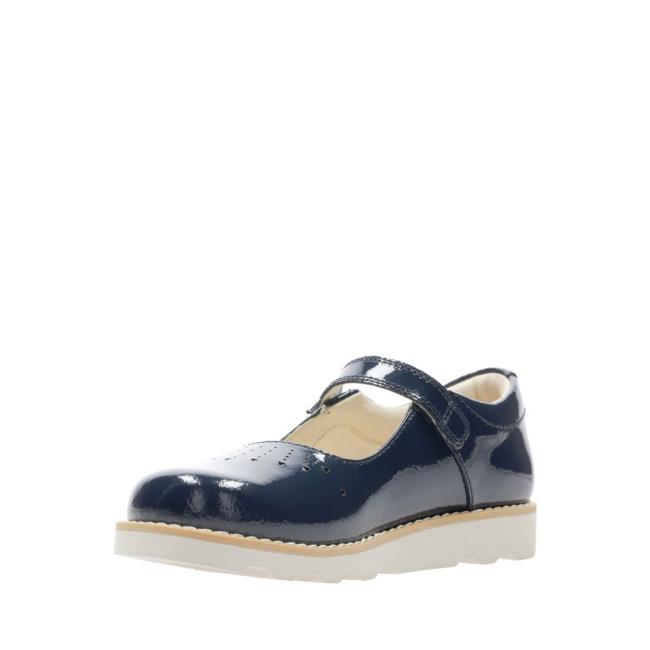 Sapatos Escolares Clarks Crown Jump Kid Menina Azul Marinho | CLK630EZQ