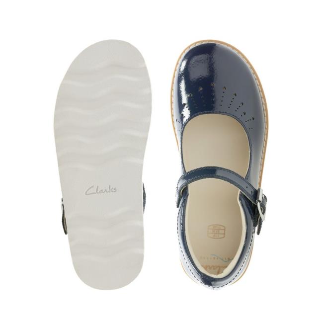 Sapatos Escolares Clarks Crown Jump Kid Menina Azul Marinho | CLK630EZQ