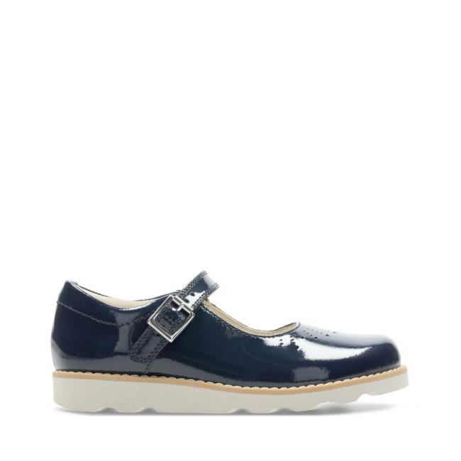 Sapatos Escolares Clarks Crown Jump Kid Menina Azul Marinho | CLK630EZQ