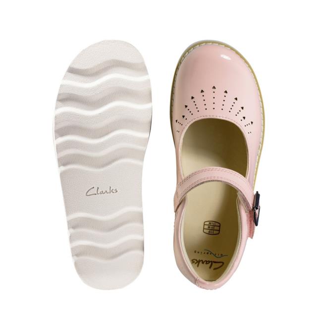 Sapatos Escolares Clarks Crown Jump Kid Menina Rosa | CLK635DPM