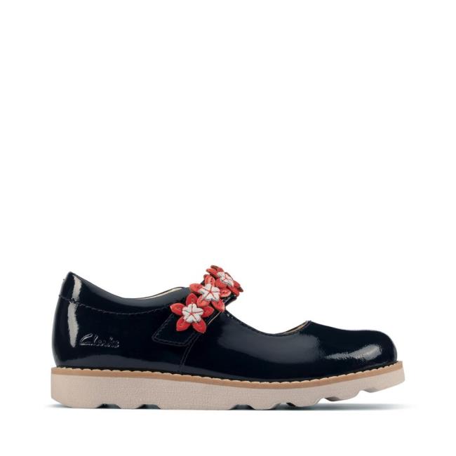 Sapatos Escolares Clarks Crown Petal Kid Menina Azul Marinho | CLK730DVH