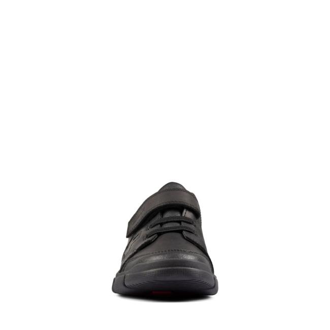 Sapatos Escolares Clarks Encode Flash Kid Menino Pretas | CLK738EJY