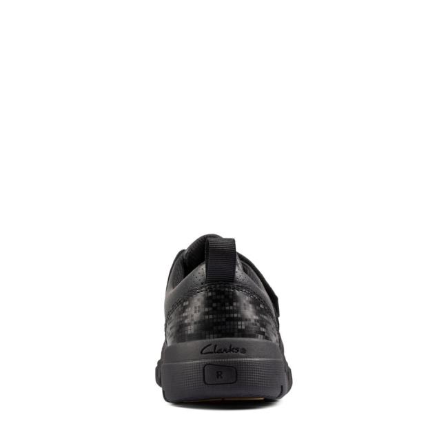 Sapatos Escolares Clarks Encode Flash Kid Menino Pretas | CLK738EJY