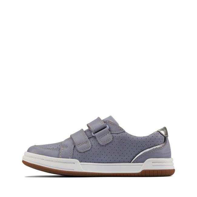 Sapatos Escolares Clarks Fawn Solo Kid Menino Luz Azuis | CLK142HON