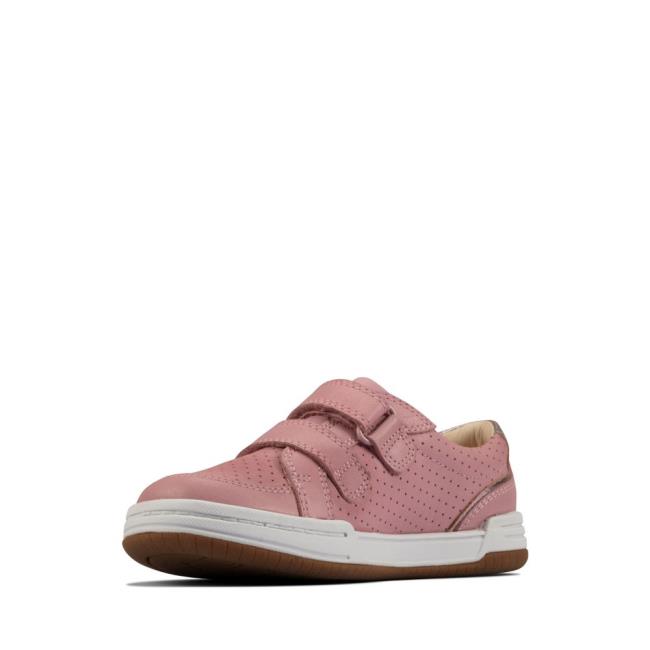 Sapatos Escolares Clarks Fawn Solo Kid Menino Luz Rosa | CLK758PIY