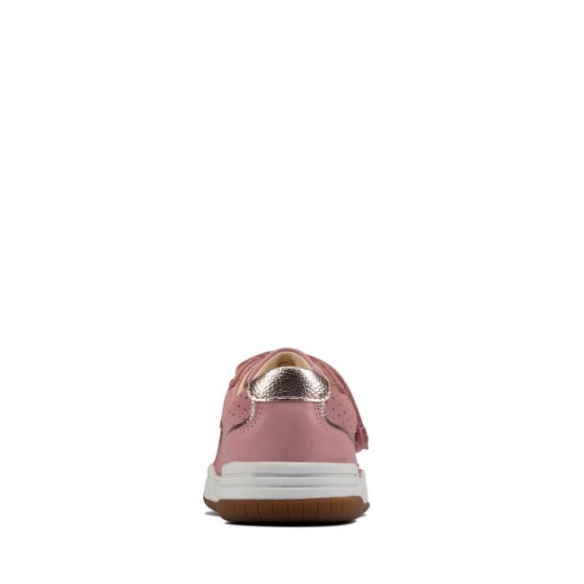 Sapatos Escolares Clarks Fawn Solo Kid Menino Luz Rosa | CLK758PIY