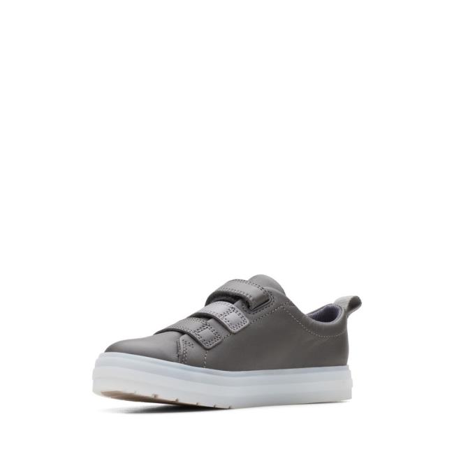 Sapatos Escolares Clarks Flare Bug Kid Menino Cinzentas Escuro | CLK465KVU