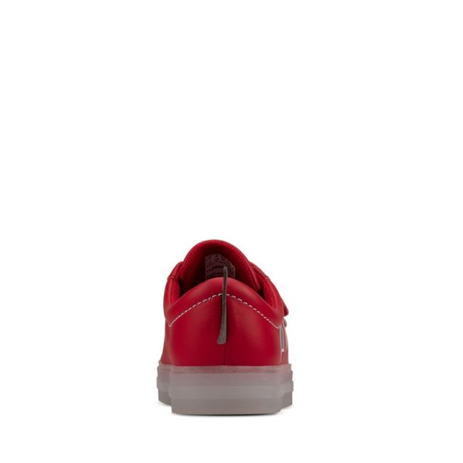 Sapatos Escolares Clarks Flare Scale Lo Kid Menino Vermelhas | CLK612BQV