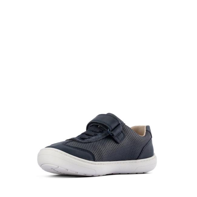 Sapatos Escolares Clarks Flash Step Kid Menina Azul Marinho | CLK280PQX